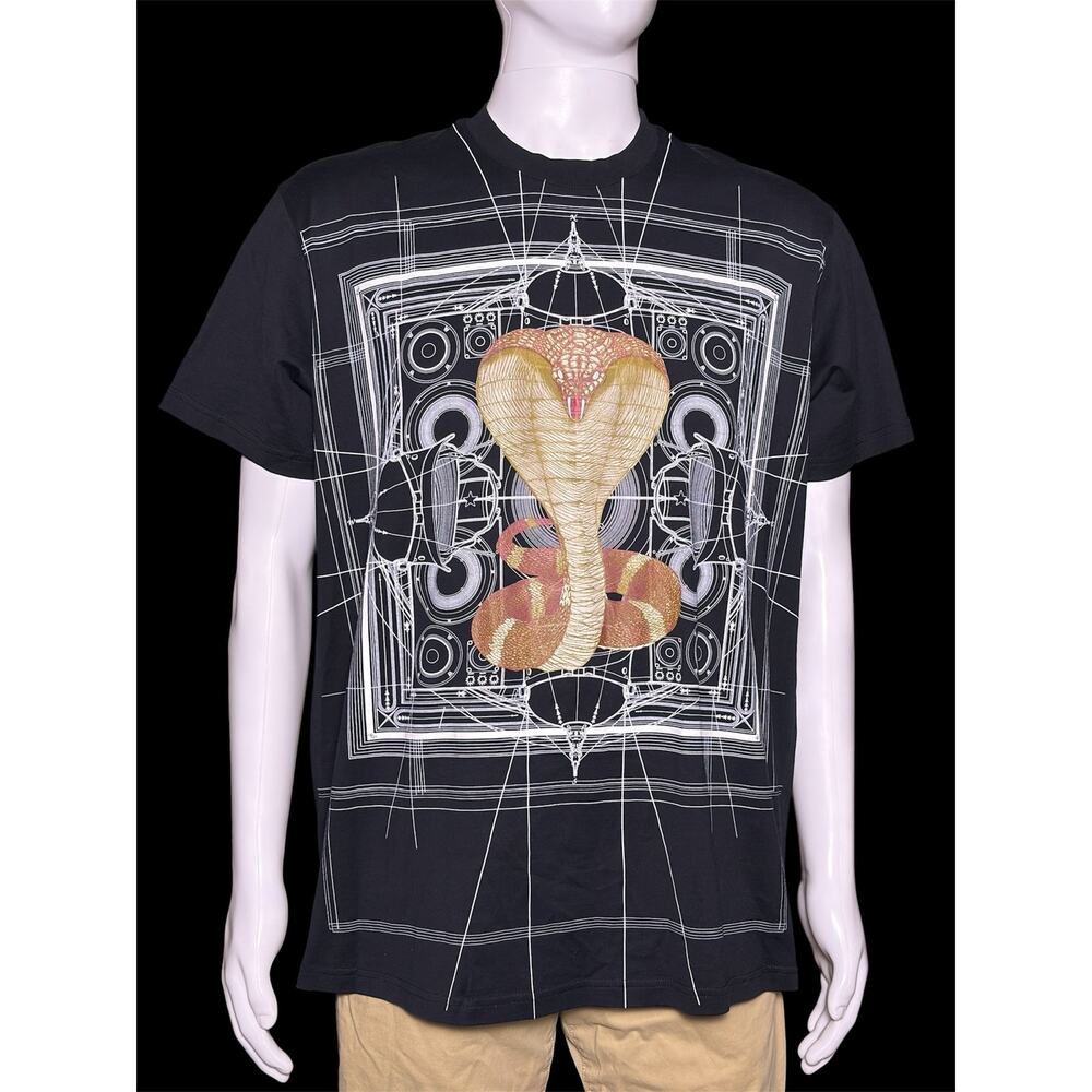 Authentic Givenchy Paris SS2016 Riccardo Tisci Black Cobra Graphic T-Shirt Small
